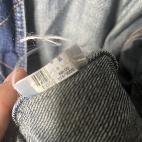 American Eagle Jean Jacket Button Zip Up Women Blue Pockets SZ Small Oversized - Picture 10 of 12